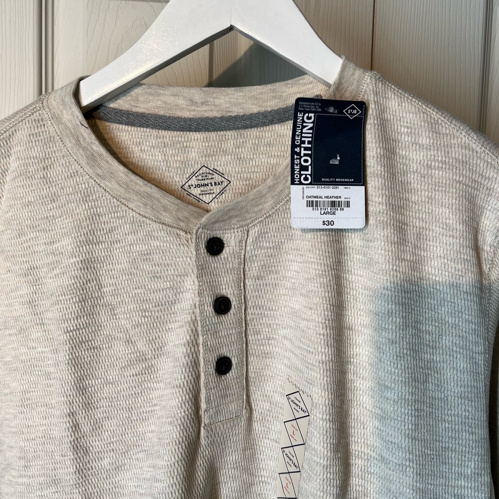 St Johns Bay men’s L sweatshirt tan new